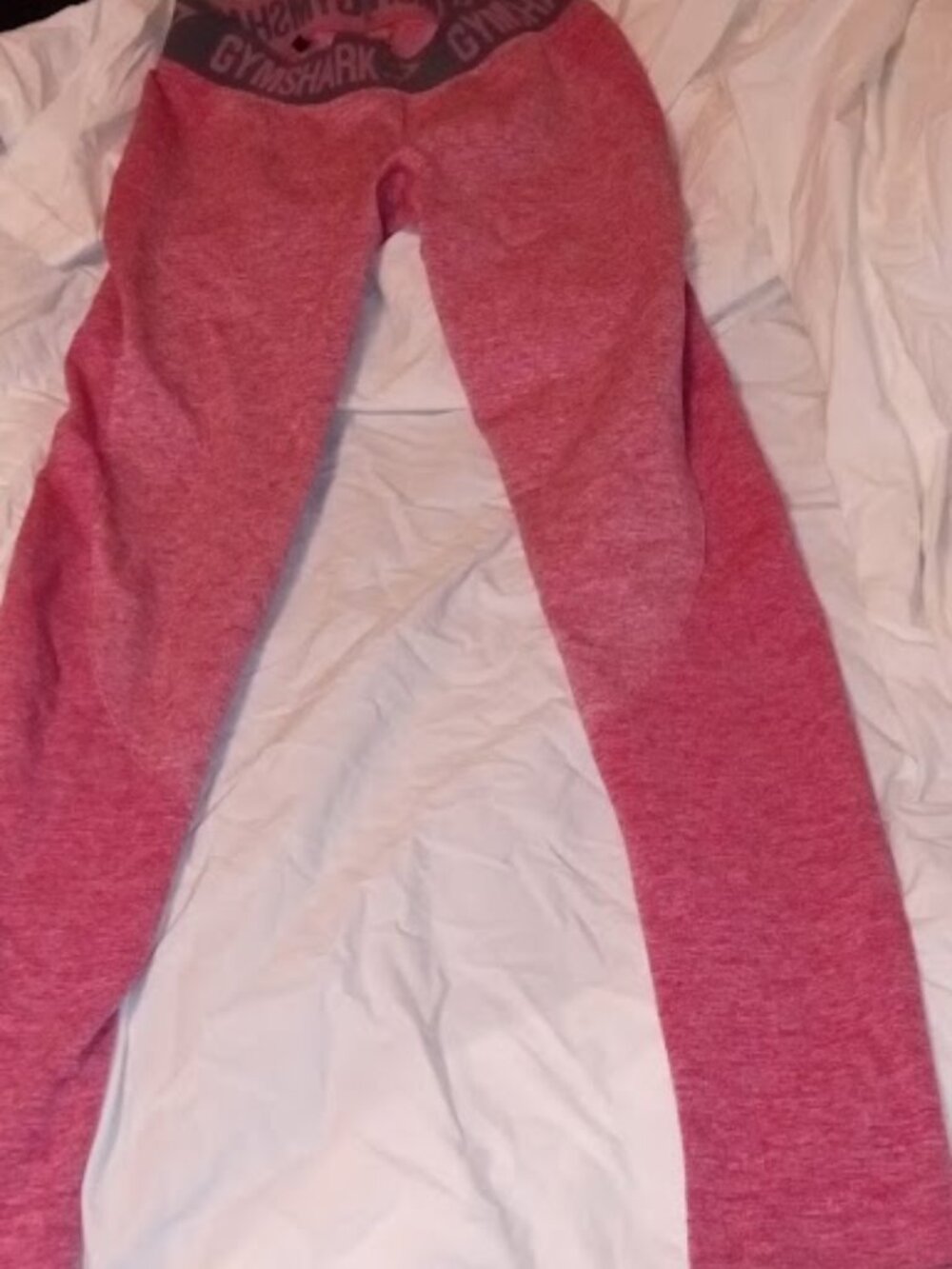 gymshark red ladies dry leggings small brown waistband